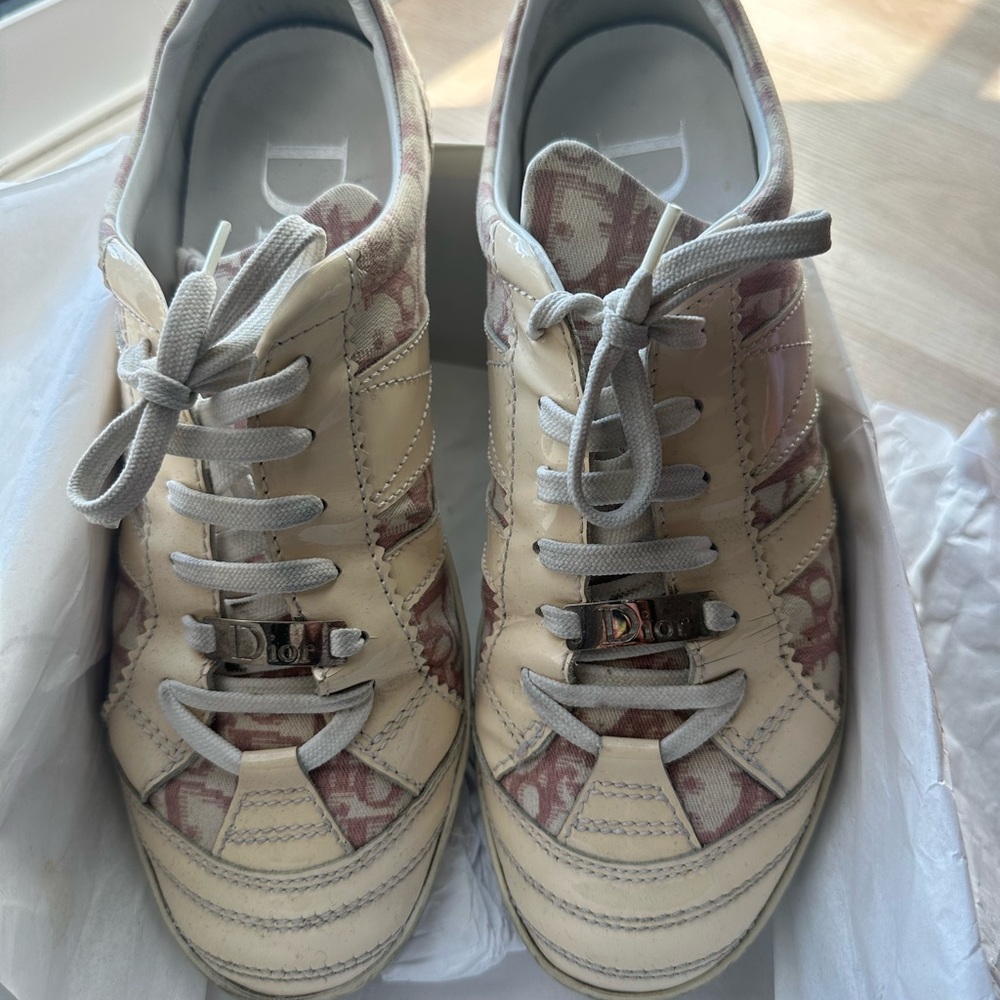 Dior Cream and Pink Casual Sneakers